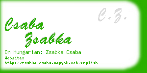 csaba zsabka business card